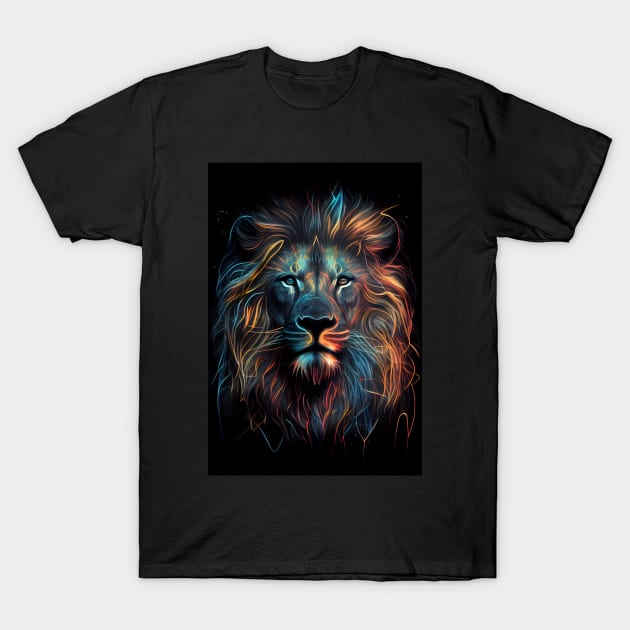 Neo Lion: A Contemporary Twist on a Majestic King T-Shirt by PixelProphets
